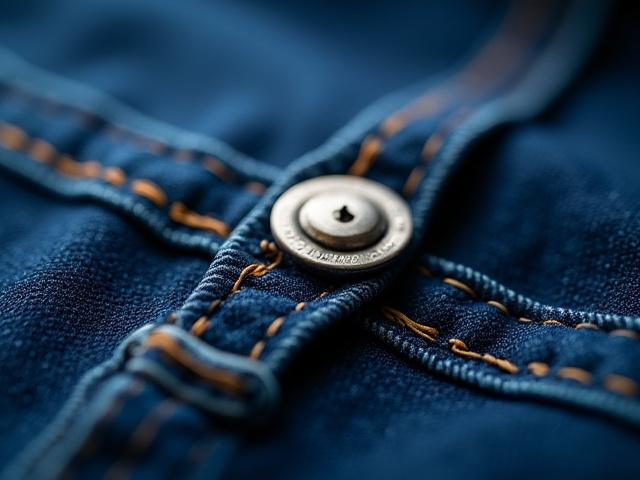 Close up on denim jeans texture and stitching