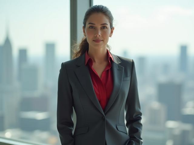 Before and after image of a woman receiving a corporate style transformation